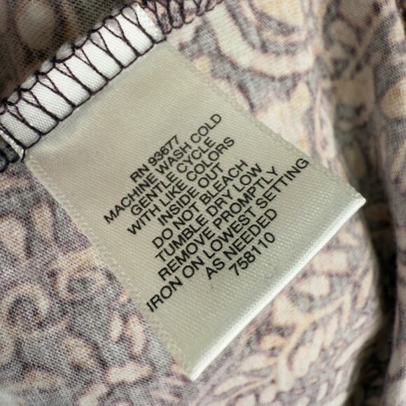 Liz Claiborne Women's Size XL Brown Paisley Print 3/4 Sleeve Blouse #3478 - Picture 4 of 9